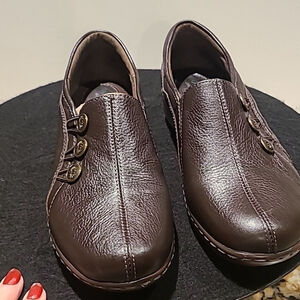 MONTANA ARTISIAN CRAFTED AVODA COMFORT SHOES SLIP ONS BROWNWOOD 8 M. EC. (#1054)